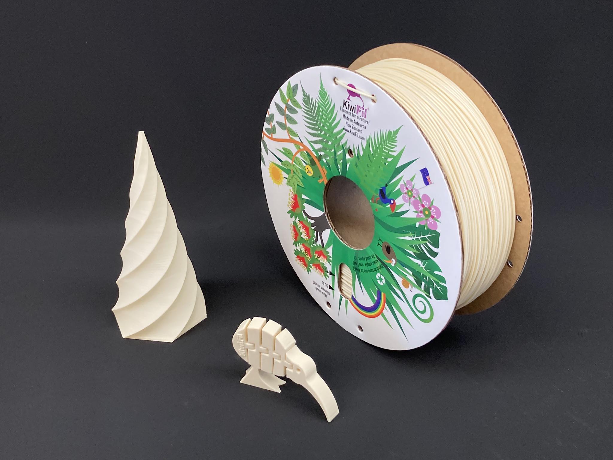 Bone White rPLA pro, 100% Recycled, 1.75mm, 1kg – KiwiFil