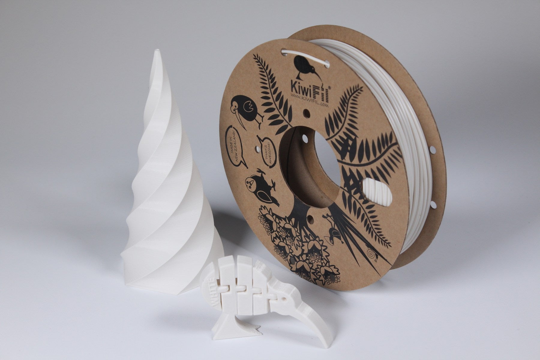 White rPLA pro, 100% Recycled, 1.75mm, 250g – KiwiFil