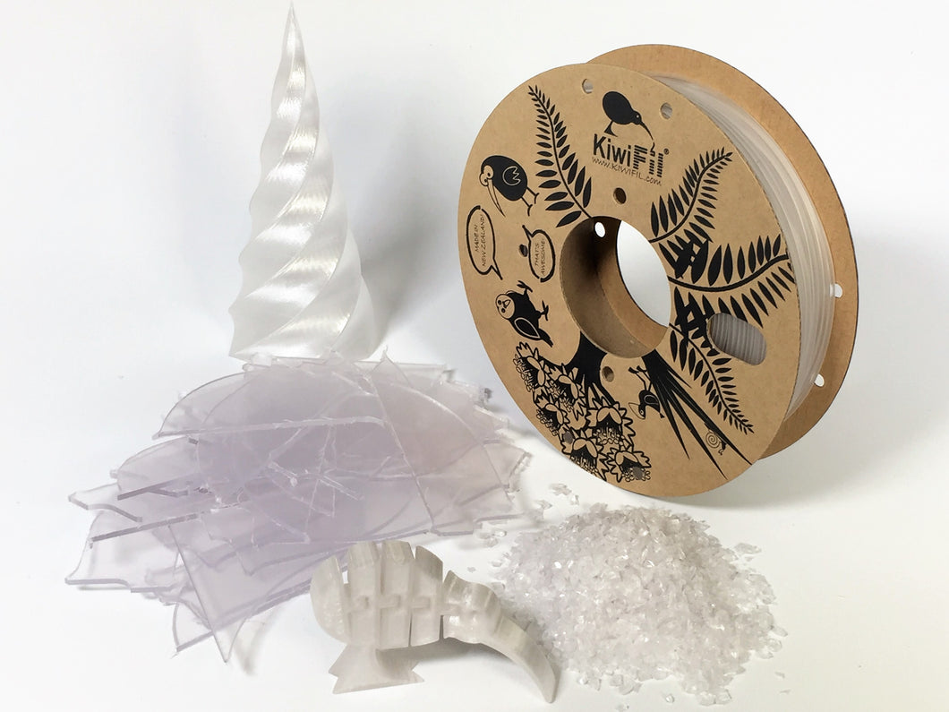 Clear rPETG, 100% Recycled, 1.75mm, 250g