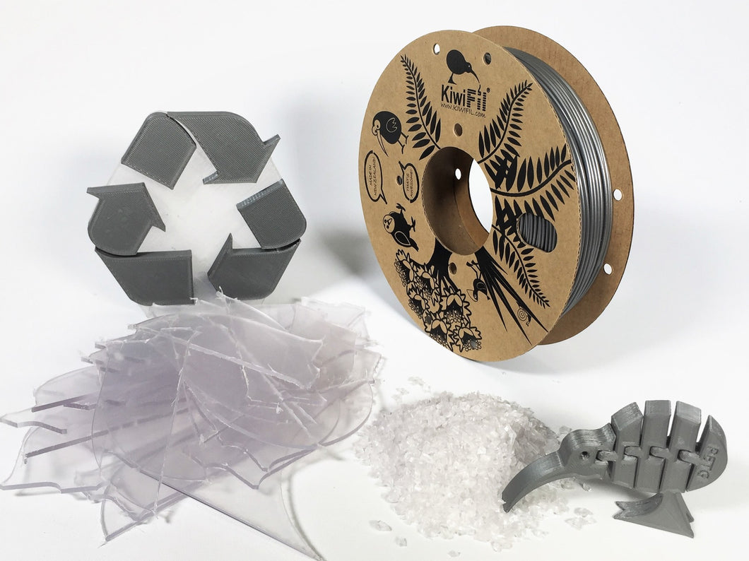 Silver Grey rPETG, 100% Recycled, 1.75mm, 250g