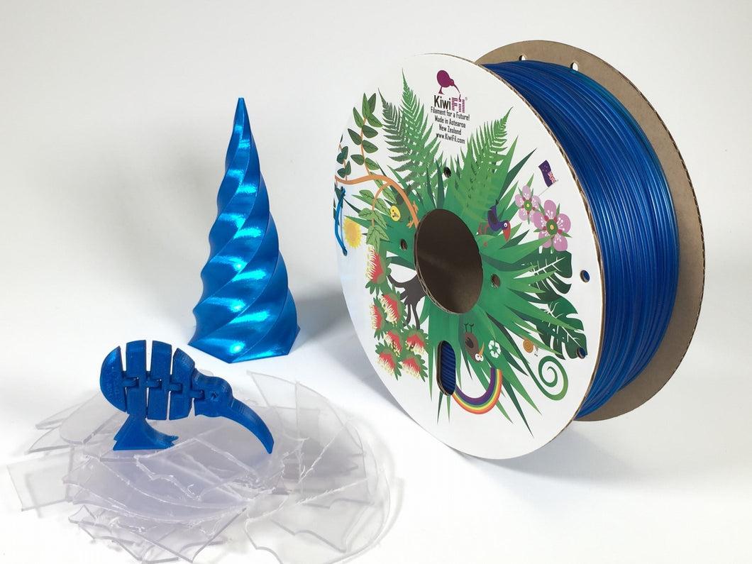 Electric Blue rPETG, 100% Recycled, 1.75mm, 1kg