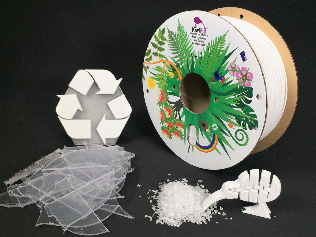 White rPETG, 100% Recycled, 1.75mm, 1kg