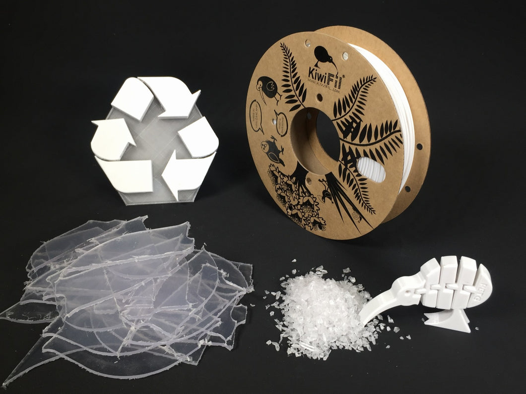White rPETG, 100% Recycled, 1.75mm, 250g